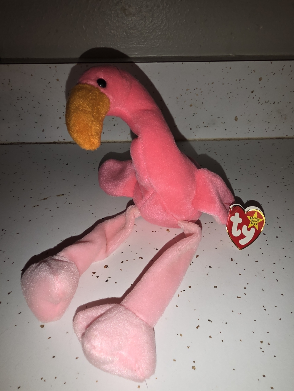 Ty Beanie Baby Pinky The Flamingo Plush NWT 1995